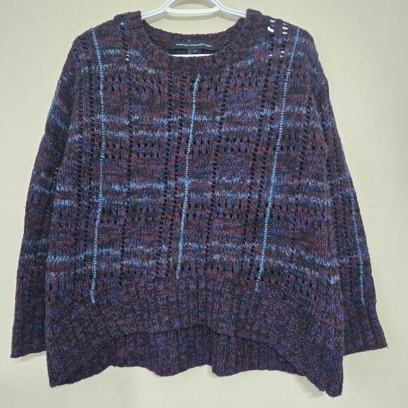 French Connection Womens Chunky Knit Wool Sweater Burgundy Size S - Picture 2 of 10